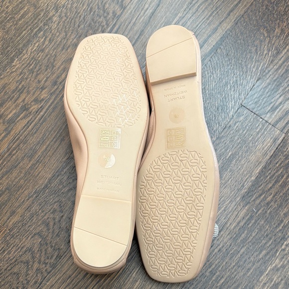 Stuart Weitzman Nude Bow Flats Sz 7 - Picture 6 of 8